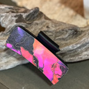  Pink & Black Marble Hair Claw | Handcrafted 4.1” Hair Clip | Pattern Ply Design with Gold Streaks | Made in the OBX
