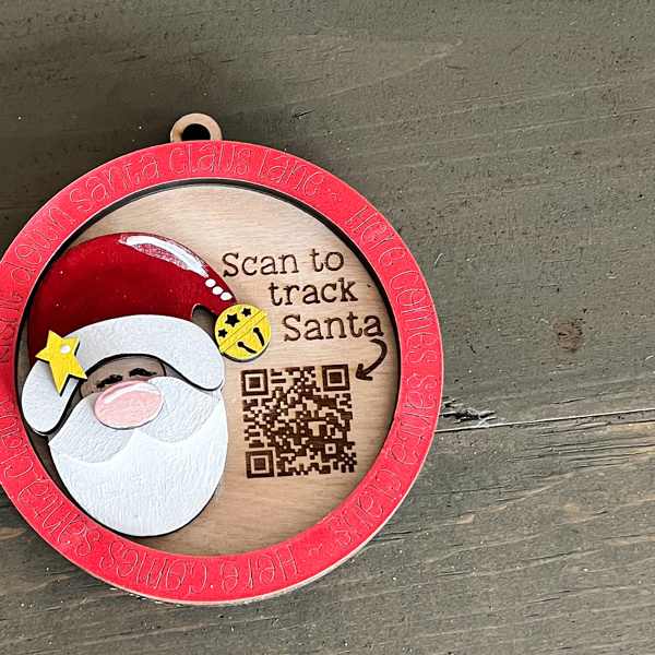 Santa Claus Santa Tracker Christmas Ornament - Hand Painted Wood