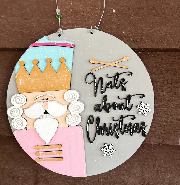 Nuts About Christmas Round Sign – Hand-Painted Nutcracker Design (10.5")