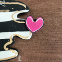  Preppy State Love Black White Pink and Gold Door Hanger Sign.