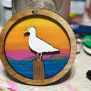  Personalized Sea Gull Beach Sunset Hand Painted Christmas Ornament