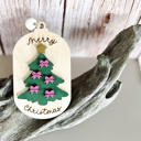  Personalized Merry Christmas Tree with Bows - Coquette Christmas Ornament 