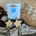  New Year's Eve Theme Star Seed Beaded Drop Earrings