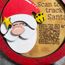  Santa Claus Santa Tracker Christmas Ornament - Hand Painted Wood