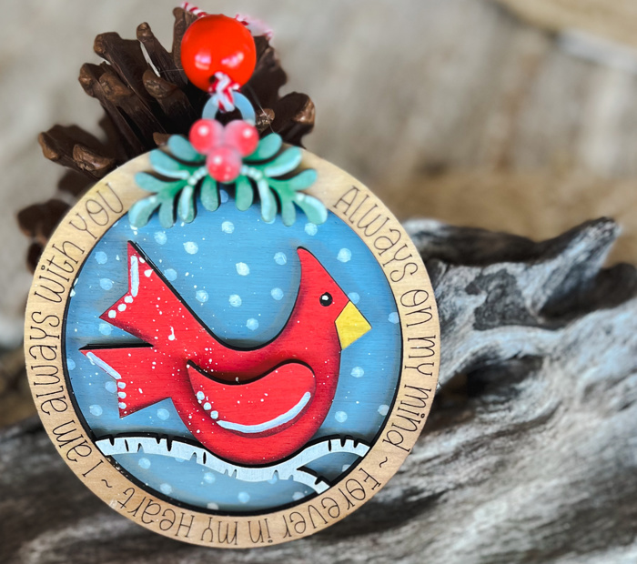 Cardinal Remembrance Christmas Tree Ornaments Hand Painted 