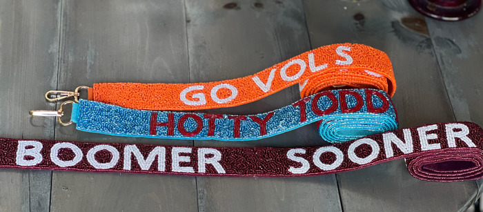 Beaded Mascot Purse Straps - Go Vols, Hotty Toddy, Boomer Sooner.