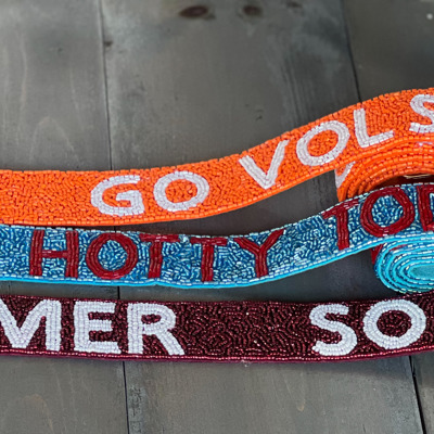 Beaded Mascot Purse Straps - Go Vols, Hotty Toddy, Boomer Sooner.