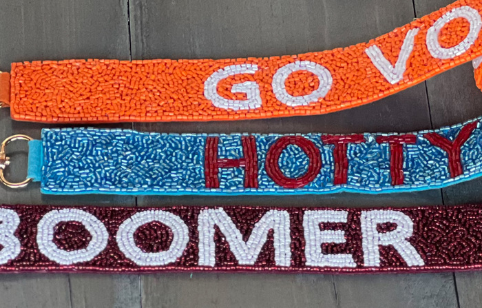 Beaded Mascot Purse Straps - Go Vols, Hotty Toddy, Boomer Sooner.