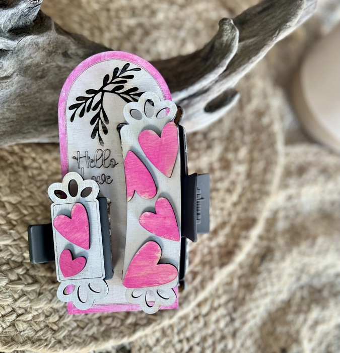 Hello Love Valentine's Day Cottagecore Hair Claw Clip Gift Set, perfect Mama and Mini gift