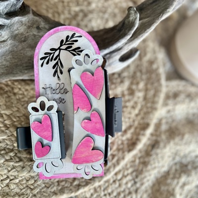 Hello Love Valentine's Day Cottagecore Hair Claw Clip Gift Set, perfect Mama and Mini gift
