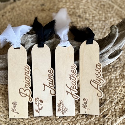 Personalized Birth Flower Bookmarks 