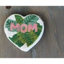  Mom Palm Heart Shaped Seed Beaded Coin Purse
