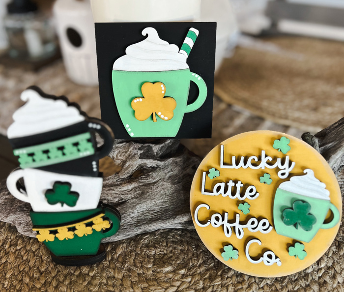 St. Patrick's Day Tiered Tray Set - Irish Latte Theme