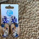  Custom Hand-Painted 3D Cheerleader Wood Earrings with Seed Bead Toppers