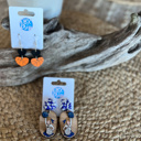  Custom Hand-Painted 3D Cheerleader Wood Earrings with Seed Bead Toppers