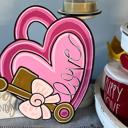  Hand-Painted Heart with Key Door Hanger – Perfect for Valentine’s Day