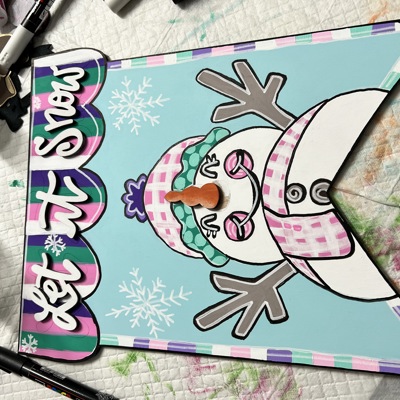 DIY Let It Snow Pennant Door Hanger Painting Kit