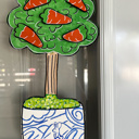  Preppy Easter Boxwood Tree Door Hanger – Hand-Painted Chinoiserie Charm! 🐰🌿🎀