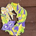 @ 16"  Hand-Painted Mardi Gras King Cake Door Hanger – Festive & Fun! 🎭💜💛💚