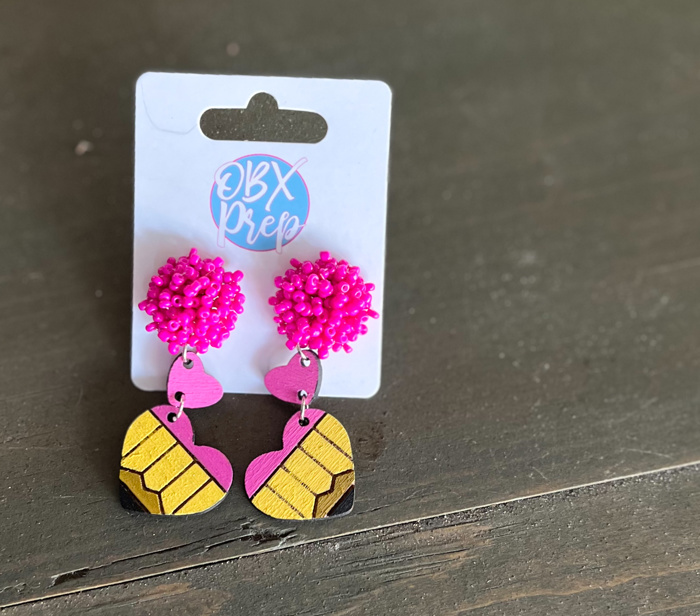 Handmade Pencil & Heart Dangle Earrings – Fun & Teacher-Approved! ✏️💕