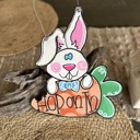  Hand-Painted "Hop On In" Bunny & Carrot Door Hanger – Whimsical Easter Decor! 🐰🥕✨