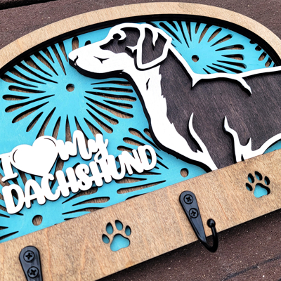 Handmade Custom Dog Breed Wall Signs with Leash Hooks – Personalized Pet Decor 🐾✨