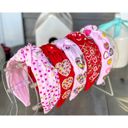  Confetti Beaded Top Knot Headband in Pink, Black and Gold, and White Multi-Colors