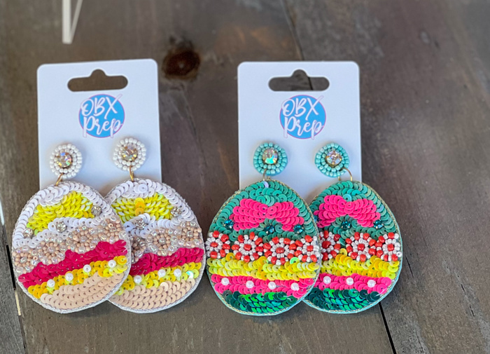 Easter Eggs Spring Dangle Sequin Earrings - Spring Previews