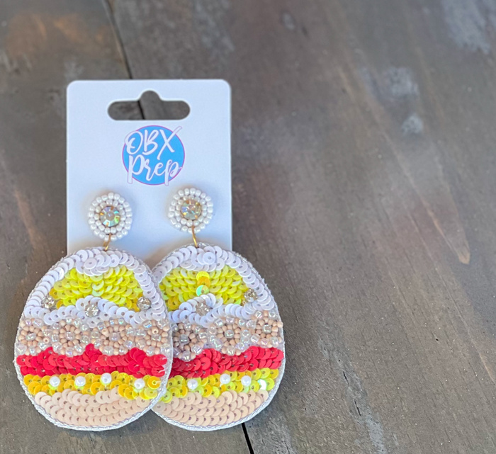 Easter Eggs Spring Dangle Sequin Earrings - Spring Previews