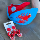  Lobster Seed Beaded Turban-Style Headband – Light Blue 