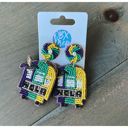  Mardi Gras Trolley Seed Beaded Handmade Dangle Earrings