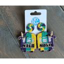  Mardi Gras Trolley Seed Beaded Handmade Dangle Earrings