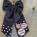  Baseball Bead Embellished Barrette Bow