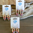  Hand Painted Patriotic Red, White & Blue Wood Earrings – Made in OBX