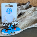  Whale of a Time Birch Wood Earrings – Hand Painted in the Outer Banks 🐳🌊🌸