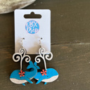  Whale of a Time Birch Wood Earrings – Hand Painted in the Outer Banks 🐳🌊🌸