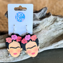  Frida Kahlo Hand-Painted Birch Wood Earrings – OBX Prep Exclusive