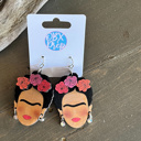  Frida Kahlo Hand-Painted Birch Wood Earrings – OBX Prep Exclusive