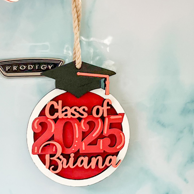 Custom Graduation Ornament – Personalized Name, Year & School Colors | Handmade OBX Keepsake Gift