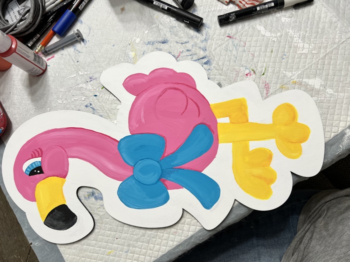 Flamingo Fun Hand-Painted Door Hanger – OBX Prep Exclusive