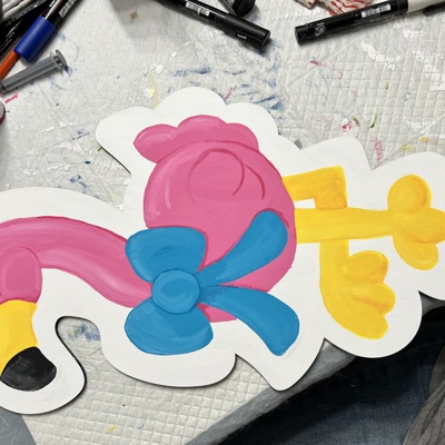 Flamingo Fun Hand-Painted Door Hanger – OBX Prep Exclusive
