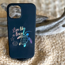  Sea Turtle Live Like a Local – Engraved Silicone Phone Case for iPhone 15