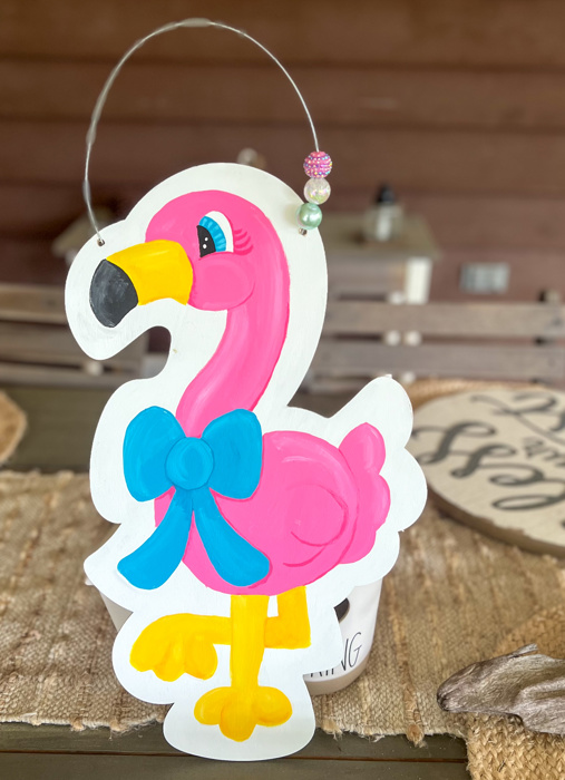 Flamingo Fun Hand-Painted Door Hanger – OBX Prep Exclusive