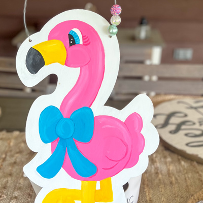 Flamingo Fun Hand-Painted Door Hanger – OBX Prep Exclusive