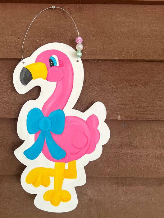 Flamingo Fun Hand-Painted Door Hanger – OBX Prep Exclusive