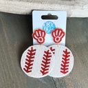 Baseball w Mitts Earrings Handmade Seed Bead Baseball & Softball Dangle Earrings ⚾🥎 and Headbands - Jane Exclusive