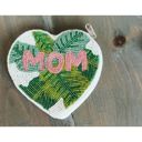  Mom Palm Heart Seed Beaded Coin Pouch Purse – Handmade Heart-Shaped Coin Purse