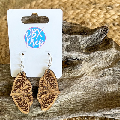 Handmade Birch Wood Folk Moth Earrings – Golden Oak Stained Boho Dangles