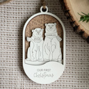 2 adult Bears 0 Cubs  Personalized Polar Bear Family Ornaments