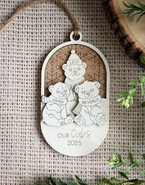 Personalized Polar Bear Family Ornaments